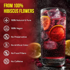 Premium 140 Hibiscus Flowers Tea Bags, 100% Natural, Handmade & Pure from Hibi