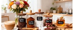 Glass Storage Jars with Wooden Lids – Airtight Containers for Pantry