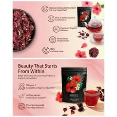 Pipi Hibiscus Tea,100% Natural, Caffeine-free, Loose-leaf Tea，30+ Servings 1pack
