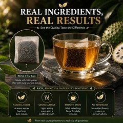 45 Count Premium Soursop Graviola Tea Bags 100% Natural soursop leaves, NonG…