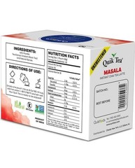 QuikTea Unsweetened Masala Chai Tea Latte – 100 Count (10 Boxes of 10 Each)