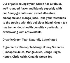 Pineapple Mango Green Tea With Honey And Sugar Cane Crystal – 12 Tea Bags