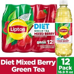 Lipton Diet Mixed Berry Green Tea, 16.9 Fl Oz Bottles (Pack of 12)Free Shipping