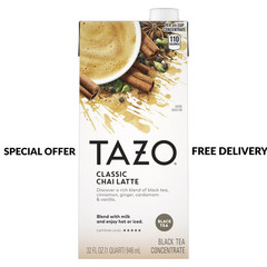 TAZO Classic Chai Latte Black Tea Concentrate, Made from Real Black Tea, 32oz…
