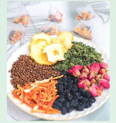Apple Rose Lotus Leaf Tea with Cassia Seed Mulberry Tea Bags Detox Slimming
