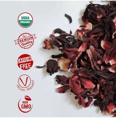 (16oz)Hibiscus Flower Organic Dried Cut Hibiscus Sabdariffa 100% Premium (1Ib)