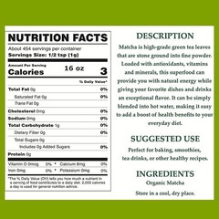 Cherie Sweetheart Organic Matcha Green Tea Powder – 16oz