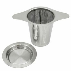 1/2 PCS Mesh Tea Infuser Stainless Metal Cup Strainer Loose Leaf Filter W/Lid