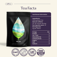 Pipi Tea Organic Oolong Tea Bags – Whole Leaf, 20 Bags (4G Each) – Cortisol & Ca