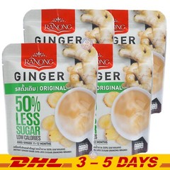 Ranong Ginfresh, Instant Ginger Drink 50% Less Sugar Original 10g x 40 Sachets