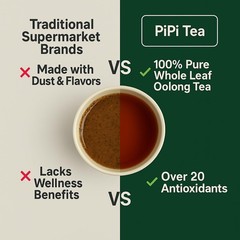 PiPi Organic Oolong Tea Bags 20ct Whole Leaf Calming Stress Weight Loss