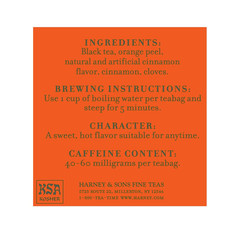 Harney and Sons Hot Cinnamon Spice Black Tea with Clove & Orange – 50 Bags