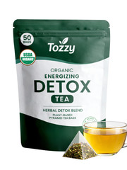 Organic Detox Tea Bags-Herbal Cleanse Tea-100 Count-Plant-Based Pyramid Tea Bags