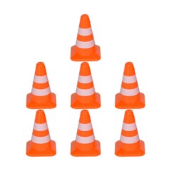 7x Model Traffic Cones Traffic Road Cones Construction Toys Model Traffic Signs