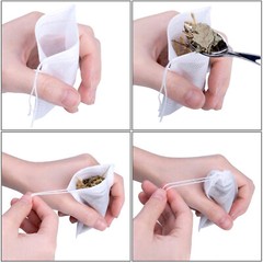 100-500 PCS Non-woven Tea bag Filter Empty Teabags Herb Loose Drawstring Bag