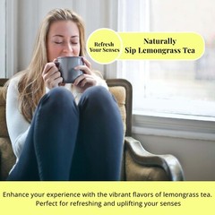75 Lemongrass Tea Bags, All Natural Relaxing lemongrass Herbal Tea, Diuretic Tea