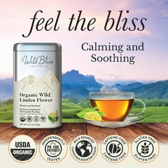 Organic Linden Flower Herbal Tea – Caffeine Free Tisane – 20 Plant Based Tea