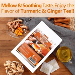 120 Turmeric, Ginger, Cinnamon Blend Tea Bags, 100% Natural & No Additives &…