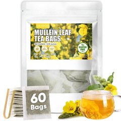 60 Mullein Leaf Tea Bags, From 100% Natural Mullein Leaves for Lungs Health a…