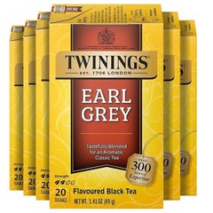 Twinings Earl Grey Black Tea Bags, 20 Count (Pack of 6) 8/25/26