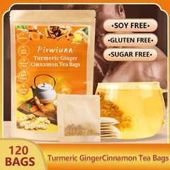 120 Premium Turmeric, Ginger, Cinnamon Blend Tea Bags, Natural No Additive