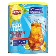 Lipton Reduced Sugar Southern Sweet Iced Tea Mix, 28 Quarts Fast Shipping.