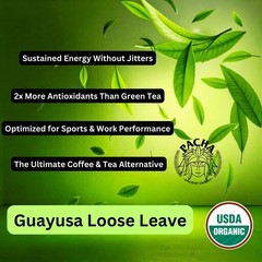 Pacha Guayusa Tea 2LB Organic Loose Leaf 66mg Caffeine Energy Blend
