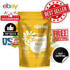 Pure Chamomile Tea – no stems, 100% Natural Herbal Tea, 60 bags, USA seller