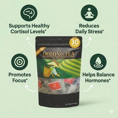 PiPi Tea Organic Oolong | 30 BAGS | Cortisol & Stress, Digestion and Metabolism