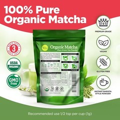 uVernal Organic Matcha Green Tea Powder 4oz – Pure Matcha for Lattes & Smoothies