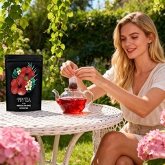 1-3X PiPi Tea Organic Hibiscus Tea Bags,Caffeine Free Herbal,Rich In Antioxidant