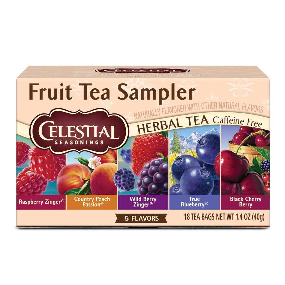 Celestial Seasonings Caffeine-Free Fruit Tea Sampler Variety Pack (18 Bags)