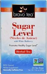 Bravo Tea Sugar Level Herbal Tea 20 pckts Each (Pack of 6)