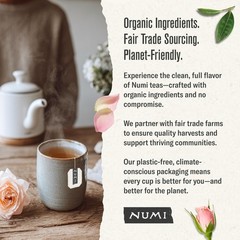 Numi Organic Tea White Rose, 16 Count Box of Tea Bags (Pack of Grocery
