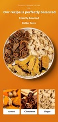 120 Premium Turmeric Ginger Cinnamon Tea Bags, 100% Natural &No Additive Support