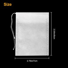 400Pcs Tea Bags Disposable Drawstring Flip Empty Teabags Herb Loose Teas Filters