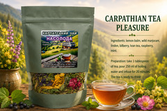 Carpathian Pleasure Herbal Tea 120g Ivan Tea Mint Raspberry Blend