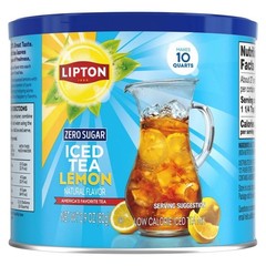 Lipton Zero Sugar Lemon Iced Tea Mix, Makes 10 Quarts (Pack of 6)