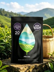 PiPi Tea Organic Oolong Tea Bags – Whole Leaf, 20 Bags (4g Each) – Cortisol &Ca1