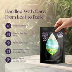 PiPi Tea Organic Oolong Bags – Whole Leaf, 20 (4g Each) 20