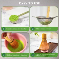 Matcha Whisk Set Matcha Making Kit Bamboo Chasen Ceramic Whisk Holder Stand S