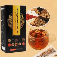 Ginseng Ten Treasures Tea, Chinese Herbal Kidney Detox Tea for Men & Women USA