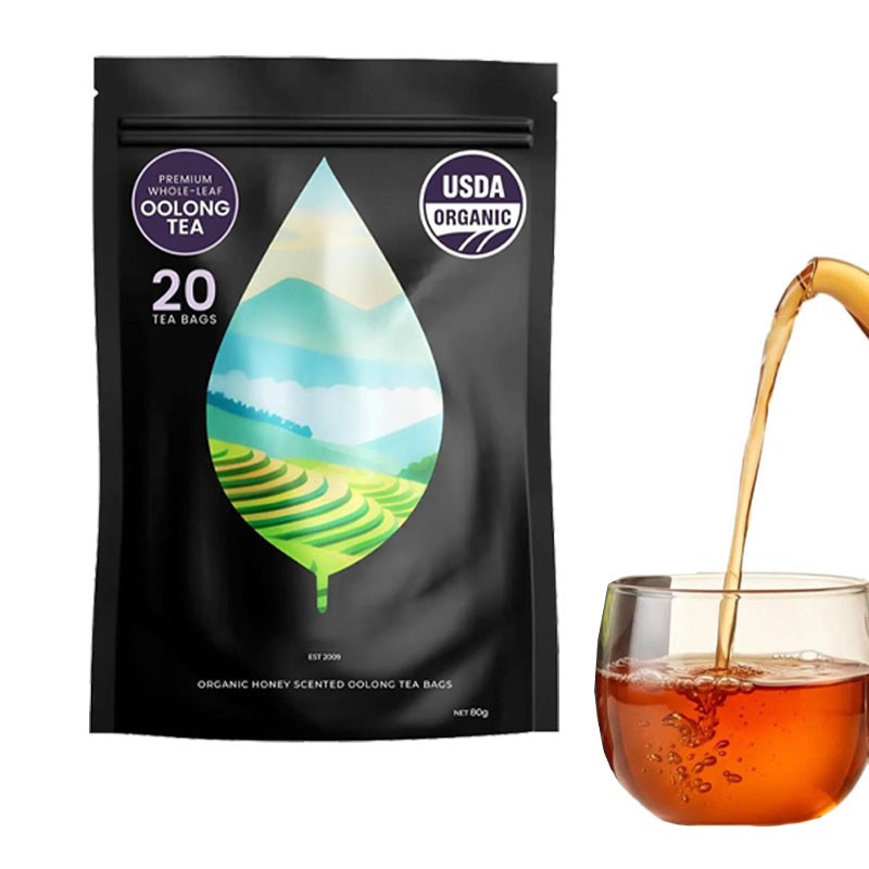 PiPi Tea Organic Oolong Tea Bags – Whole Leaf, 20 Bags (4g Each)-Cortisol &Ca US