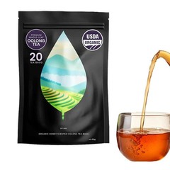 PiPi Tea Organic Oolong Tea Bags – Whole Leaf, 20 Bags (4g Each)-Cortisol &Ca US