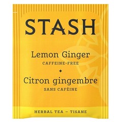 LEMON GINGER TEA 30 Bags Non-GMO Kosher STASH TEA Caffeine Free