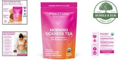 Organic Morning Sickness Tea with Ginger-Peach Flavor – 15 Sachets for Pregnancy