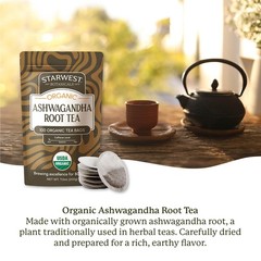Organic Ashwagandha Tea – Caffeine 100 Count (Pack of 1)
