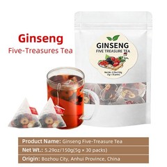 30/60bags Ginseng Six Treasure Tea, Kidney Tea Liver Tea Red Date Kidney Health