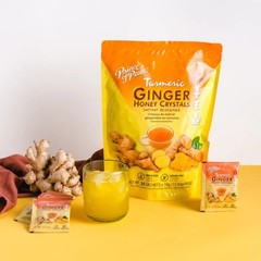 Pack of 6 Ginger Honey Crystals, Turmeric, Caffeine Free, 25 Sachets
