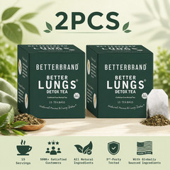 Betterbrand Better Lungs Detox Tea 2-Pack Caffeine-Free Herbal Tea (30 Bags)